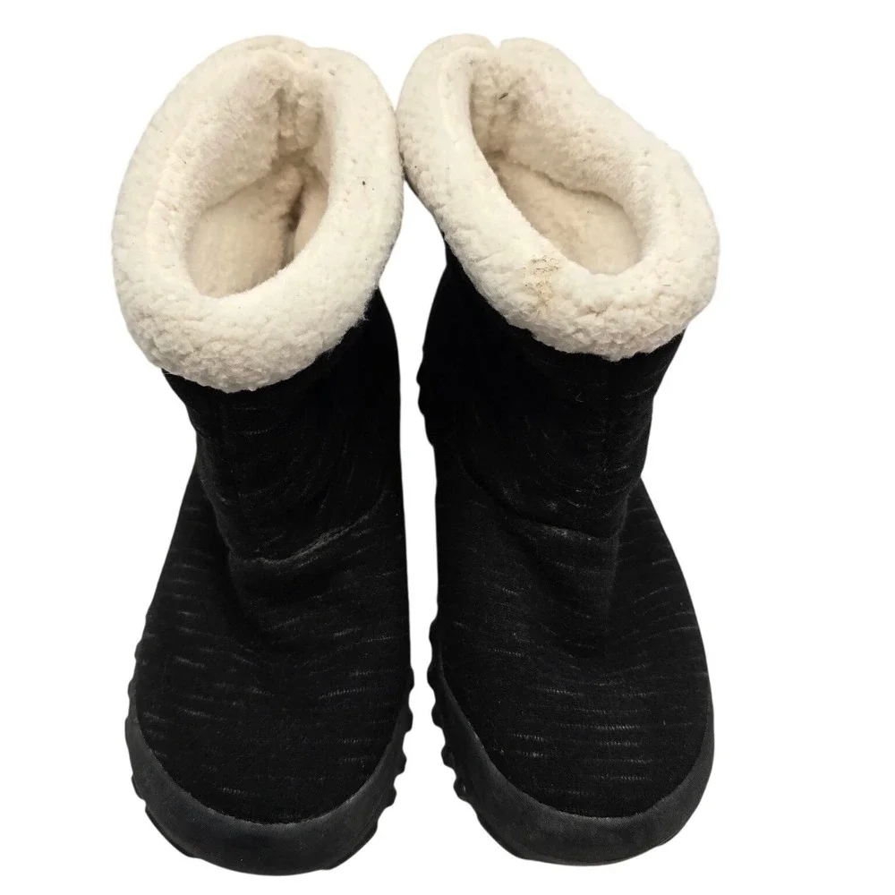 Bogs BMOC II Dash Waterproof Winter Boots Black Faux Fur Snow‎ Womens 7